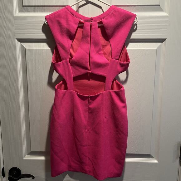 DO+BE Size Small Hot Pink Women’s Open Back Sleeveless Fully Lined Mini Dress - Picture 2 of 4